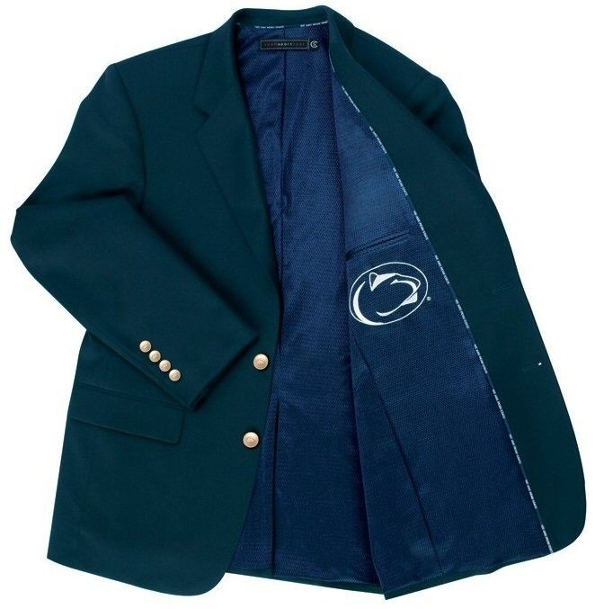   NITTANY LIONS TEAM BLAZER LICENSED LOGO SPORTCOAT SHORT REGULAR TALL