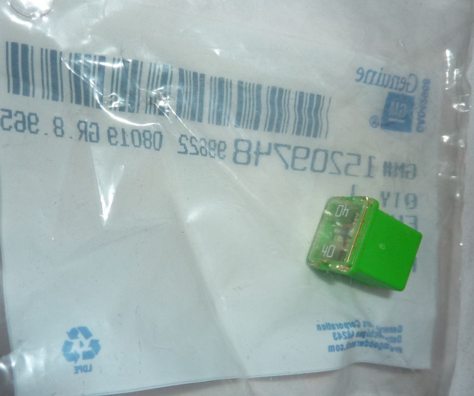 Genuine GM 15209748 Low Profile J Case 40 AMP Fuse NEW in Pkg