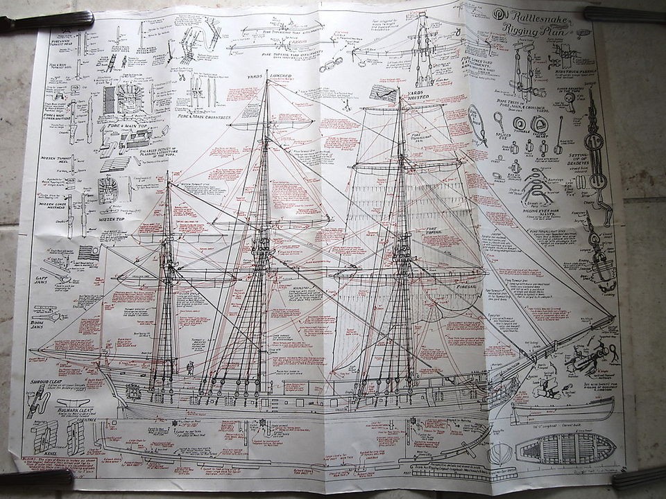 RATTLESNAKE PRIVATEER (HMS ASSURANCE) RIGGING PLAN HOWARD I 