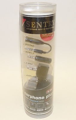 SENTRY 5 in1 Earphone Adapter Plugs iPhone Airplane 2 Way Mobile 