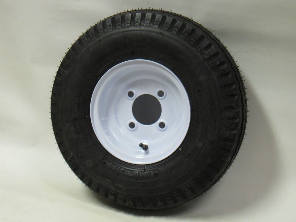 70X8 LRD 8 PLY KENDA TRAILER TIRE ON WHITE 4 LUG WHEEL