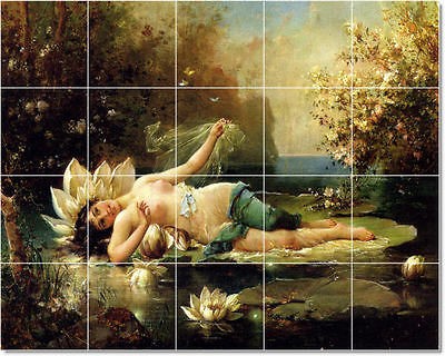 XL Hans Zatzka Mythology Painting Ceramic Bathroom Shower Tile 