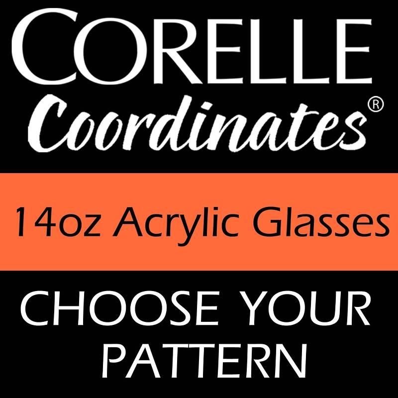 Corelle 14oz Acrylic Glasses TUMBLER Set of 6 NEW