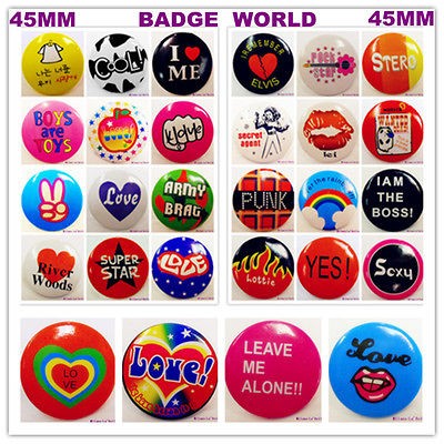 Badge World Milano Designer 45mm Retro Pin Round Button x1 29 