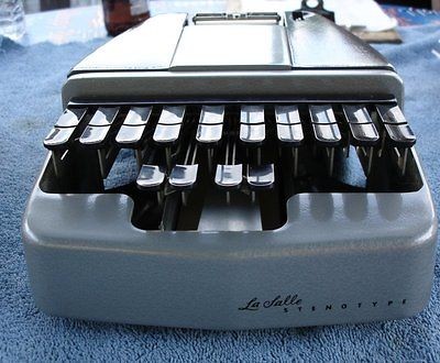 VINTAGE LA SALLE STENOTYPE WORKS WITH SMALL PAPER ROLL WITH CASE 