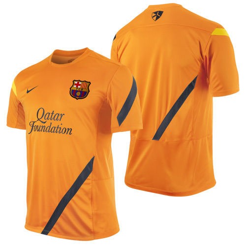 Nike BARCELONA Official 2011 12 SOCCER TRAINING JERSEY Orange Brand 