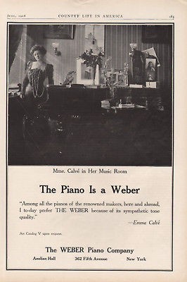 FP 1908 WEBER EMMA CALVE SINGER ARTIST PIANO MUSIC FASHION