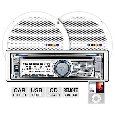 DUAL MARINE CD RECEIVER WEATHER PROOF LOADED WITH ENTERTAINMENT 