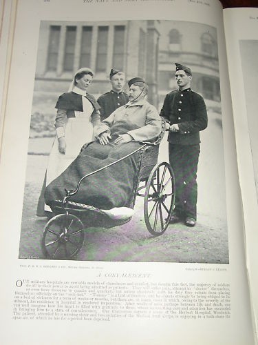 1896 HERBERT HOSPITAL WOOLWICH PATIENT BATH CHAIR NURSE