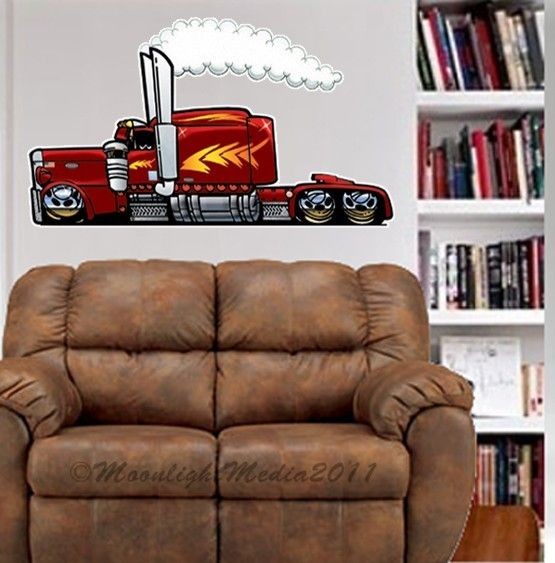 Peterbilt Big Rig Semi Truck WALL GRAPHIC FAT DECAL MAN CAVE ROOM 