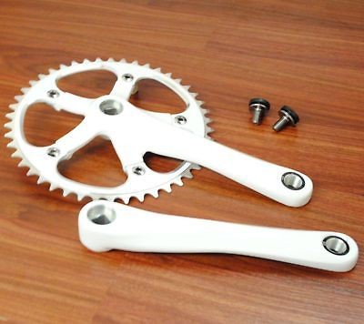 SINGLE SPEED/FIXIE/TR​ACK BIKE CRANKSET CRANKS 175 WHITE