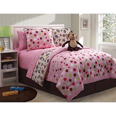 Monkey Reversible 3 Piece Twin Size Comforter Set   Twin