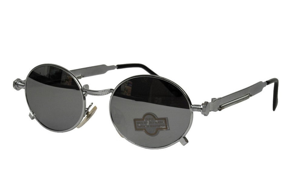 Cyber Steampunk Mirror Lens Silver Sun Glasses 7036M