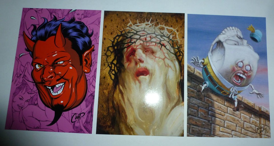 SDCC 2012   MICHAEL HUSSAR / ROBERT WILLIAMS / COOP 3 POSTCARD SET LE 