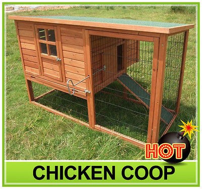 WATERPROOF PAWHUT CHICKEN POULTRY COOP HEN HOUSE FEEDER RABBIT HUTCH 