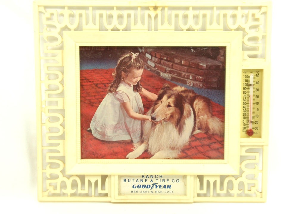 RANCH BUTANE & TIRE GOODYEAR Advertise GIRL & COLLIE DOG Photo 