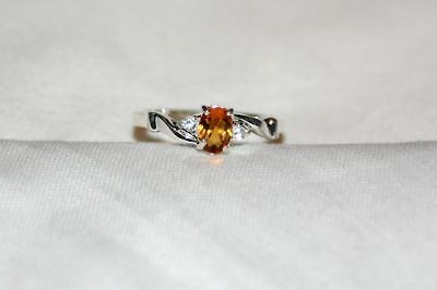 Sterling Silver Ring~Citrine Topaz~November Birthstone