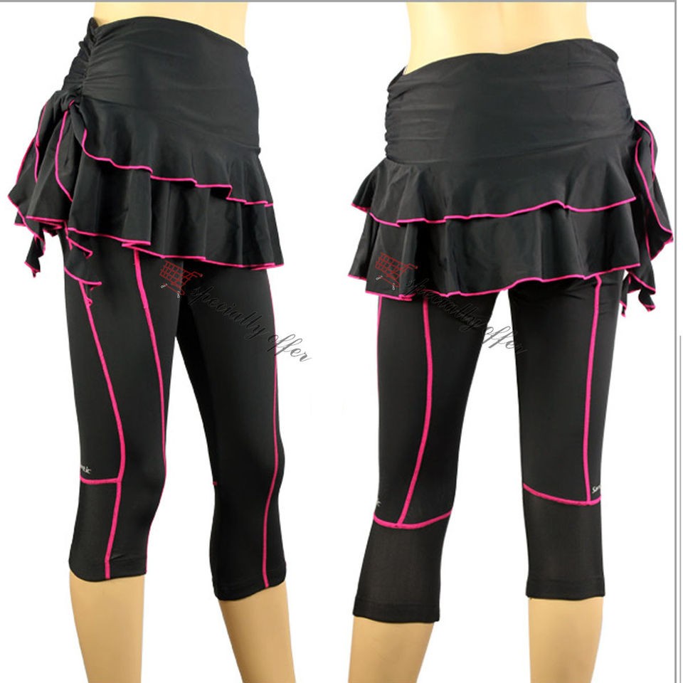 WOMEN GIRL BIKE CYCLING BICYCLE CAPRI SKIRT PANTS WEAR COOLMAX PADDED 