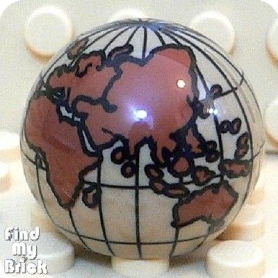 U033A Lego Minifigure Utensil Globe Sphere   Dark Tan 2x2 Not by 