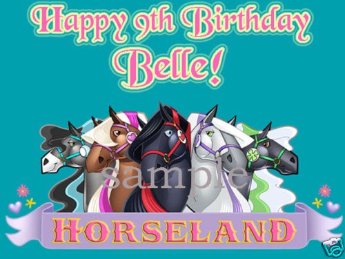 HORSELAND Edible CAKE Image Icing Topper Personalized