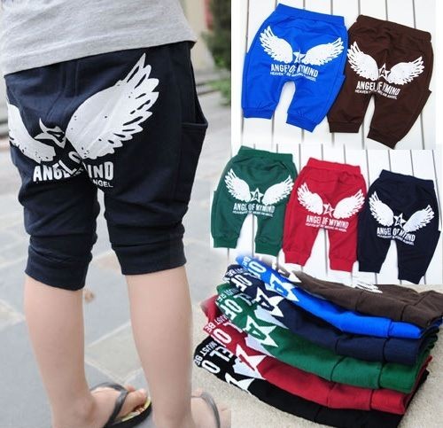 ANGEL OF MY MIND* BOYS KOREAN CROPPED SHORT TRACK BOTTOMS PANTS ANGEL 