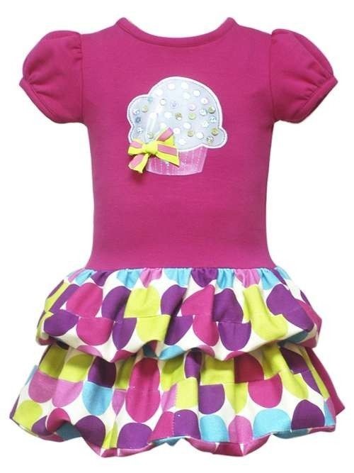 Girls size 2T Fuschsia Cupcake dress by Rare Editions