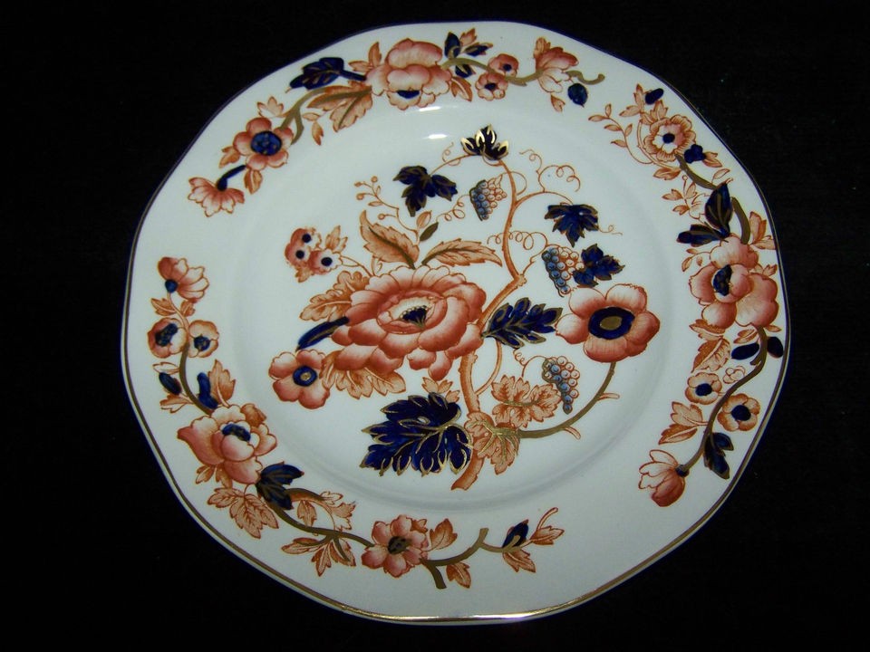   Enoch Tunstall Old Castle Pat Blue Orange Imari 7 5/8 Luncheon Plate