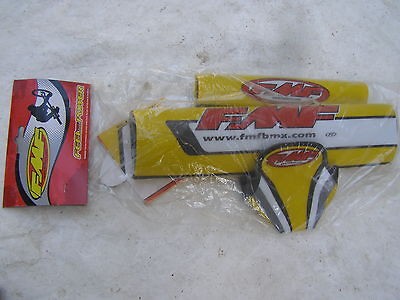 FMF BAR PADS YELLOW BLACK BMX RACING CRUISER FREESTYLE VINTAGE NOS