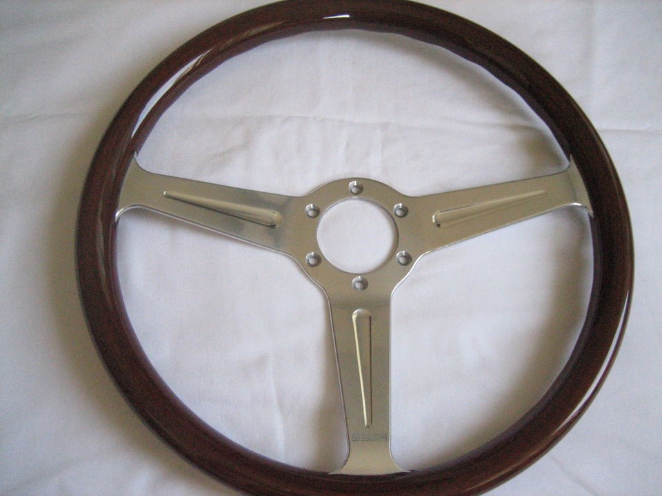   MOMO Wood Polished Spoke Steering Wheel Alfa chevy lancia fiat Datsun