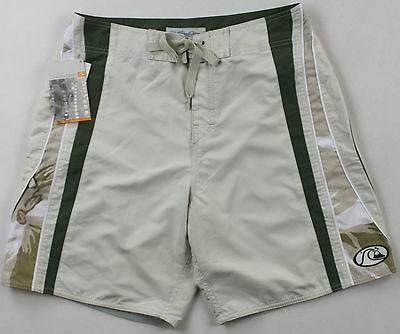 NEW QUIKSILVER MENS BOARD SHORTS SZ 32 CREAM $50