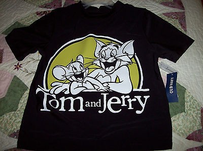 NWT Black Tom and Jerry Swim Shirt Rash Guard Clothes Swimwear Old 