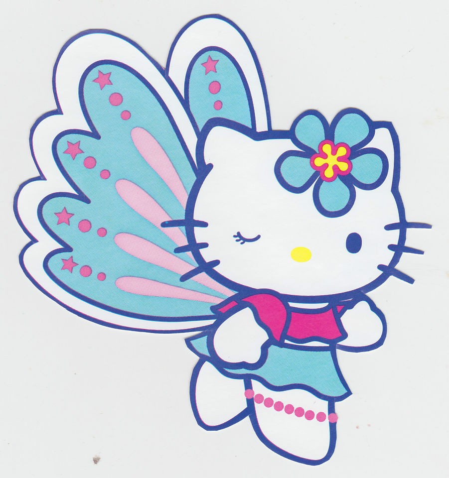 HELLO KITTY BUTTERFLY WALL SAFE STICKER BORDER CHARACTER CUT on PopScreen