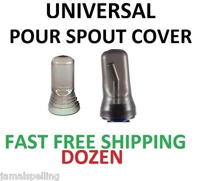 12 Liquor Bottle Universal Pour Spout Pourer COVER DUST CAP Bartender 