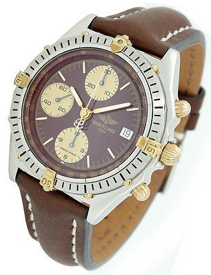 Mens Breitling Windrider Chronomat 18K and Steel Chronograph Watch 