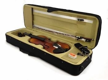 VIOLIN   NATURAL 4/4 FULL SIZE CASE BOW ROSIN + KIT New 