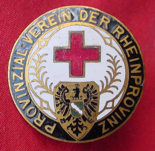 STUNNING GERMAN ENAMEL LAPEL PIN RED CROSS VEREIN DER RHEINPROVINZ