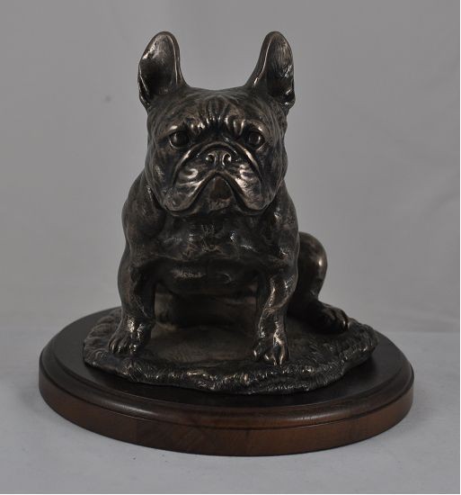 FRENCH BULLDOG sitting statue figure COLD CAST BRONZE ART DOG