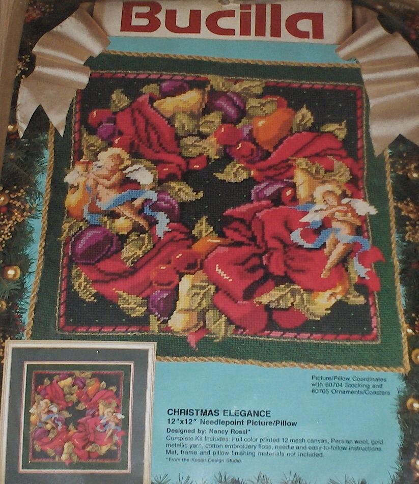 Bucilla / Nancy Rossi Christmas Elegance Cherubs Needlepoint Kit 