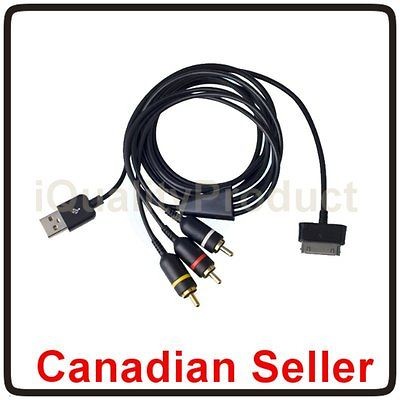 USB AV Audio Video TV Out RCA Data Charger Cable Samsung Galaxy Tab 