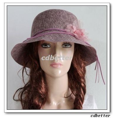 Garden Tea Party Flower Bucket Linen Wide Brim Hats Cap