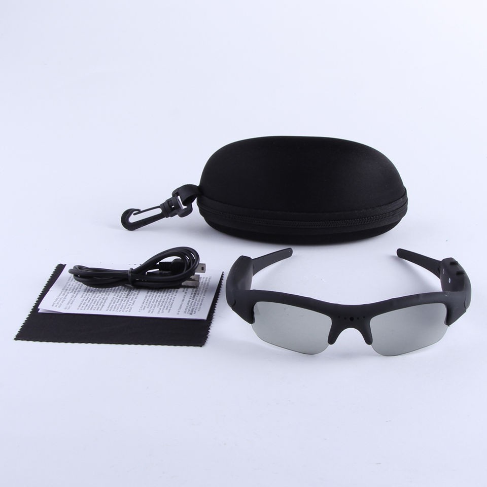 Sun Glasses Mini HD DV DVR Eyewear Recorder Spy Hidden Camera + case