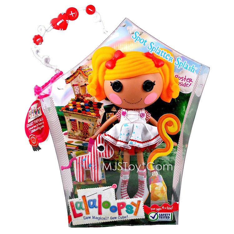 NIB Lalaloopsy 12 Tall Button Doll SPOT SPLATTER SPLASH with Pet PONY 