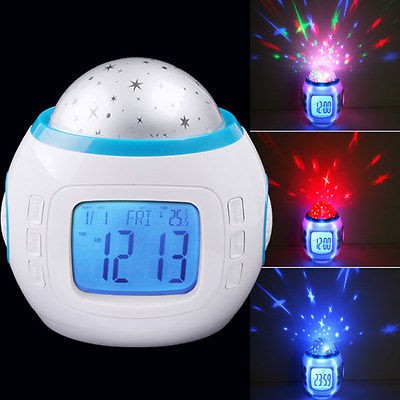   Starry Star Sky Projection Calendar Thermometer digital Alarm Clock