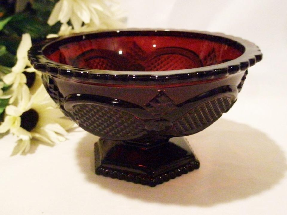 Avon CAPE COD 6 Ruby Red CANDY BOWL / Roman Rosette / EAP SANDWICH 