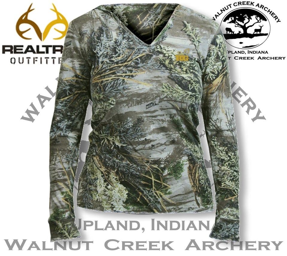 Realtree Girl MX 1 Camo V Neck Hoodie Hooded Shirt RG405 MX1