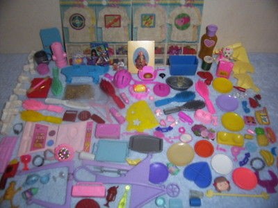   LOT OF 1980S BARBIE MATTEL ACCESSORIES FOOD, TOYS, ANIMALS, ETC