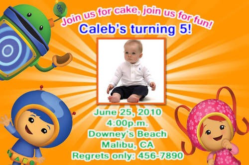 Team Umizoomi Custom Photo Birthday Party Invitations