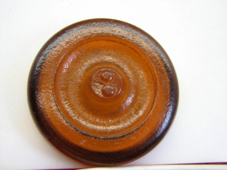 ANTIQUE CANNING JAR AMBER LIGHTNING FRUIT JAR LID