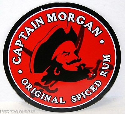 CAPTAIN MORGAN RUM THE ORGINAL SPICED RUM 12 ROUND PLASTIC SIGN