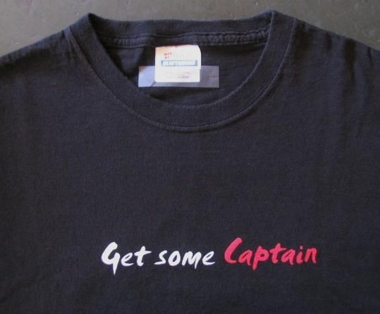 Captain Morgan Rum T Shirt~Get Some Captain~L~SS~B​lack